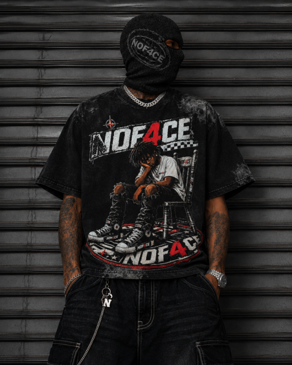 NOF4CE — Signature Series · Oversized · Black Acid Wash